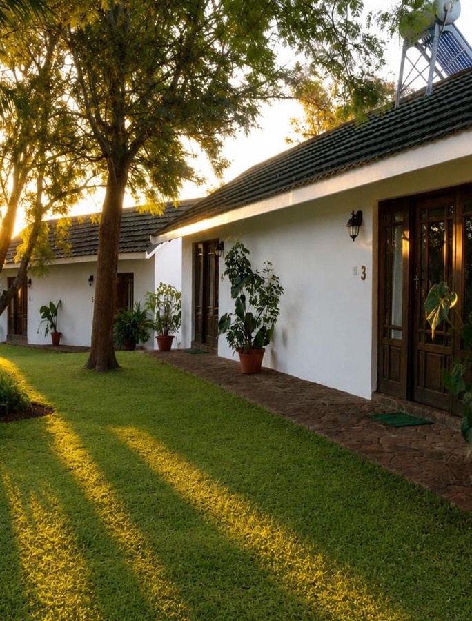 Deluxe rooms around the main garden